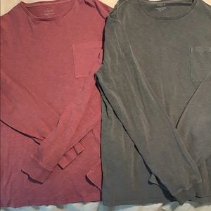 Two GUC Men’s JCrew Long Sleeve T-Shirts